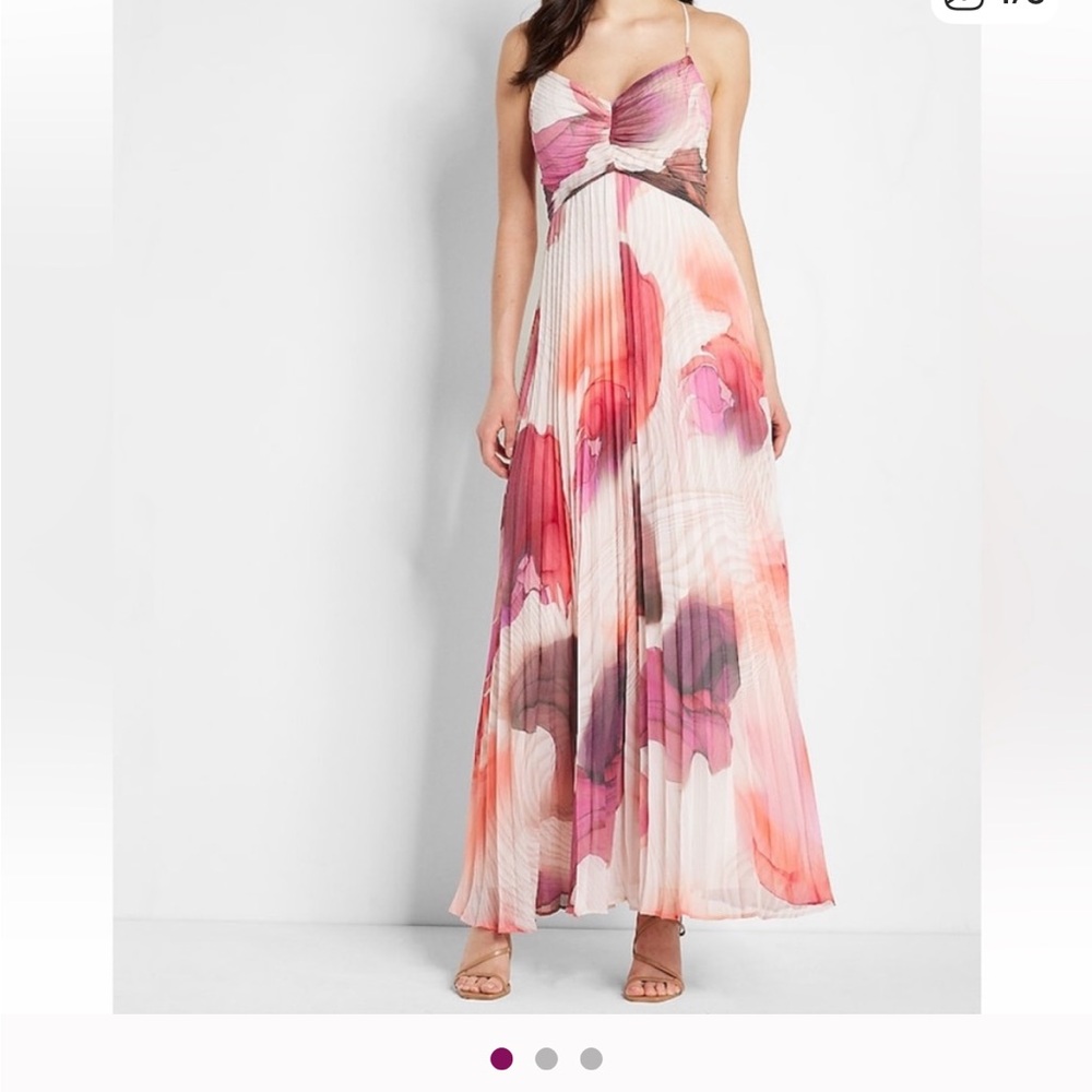 Express / Floral Maxi Dress with Pink and Purple Hues
